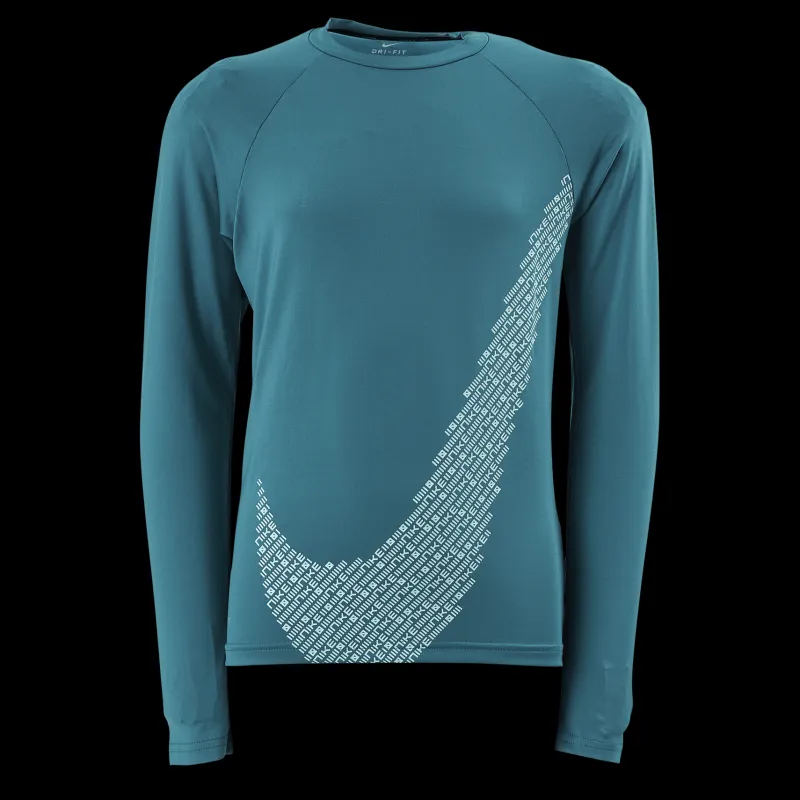 Best Nike Swim Nike Matrix Swoosh Long Sleeve Bright Spruce Blå