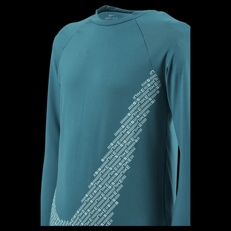 Best Nike Swim Nike Matrix Swoosh Long Sleeve Bright Spruce Blå