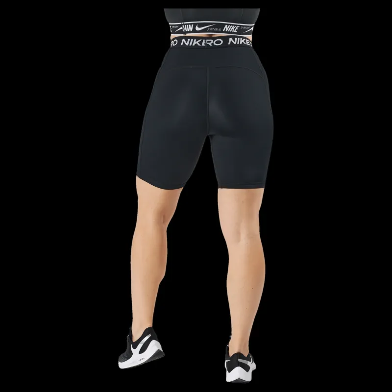 Nike Pro 365 Women's High-Rise 7" Shorts BLACK/WHITE Svart New