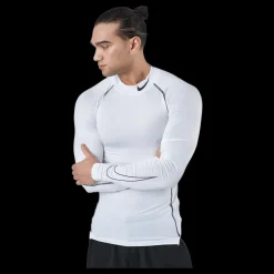 Nike Pro Dri-FIT Men's Tight Fit Long-Sleeve Top WHITE/BLACK/BLACK Vit Clearance