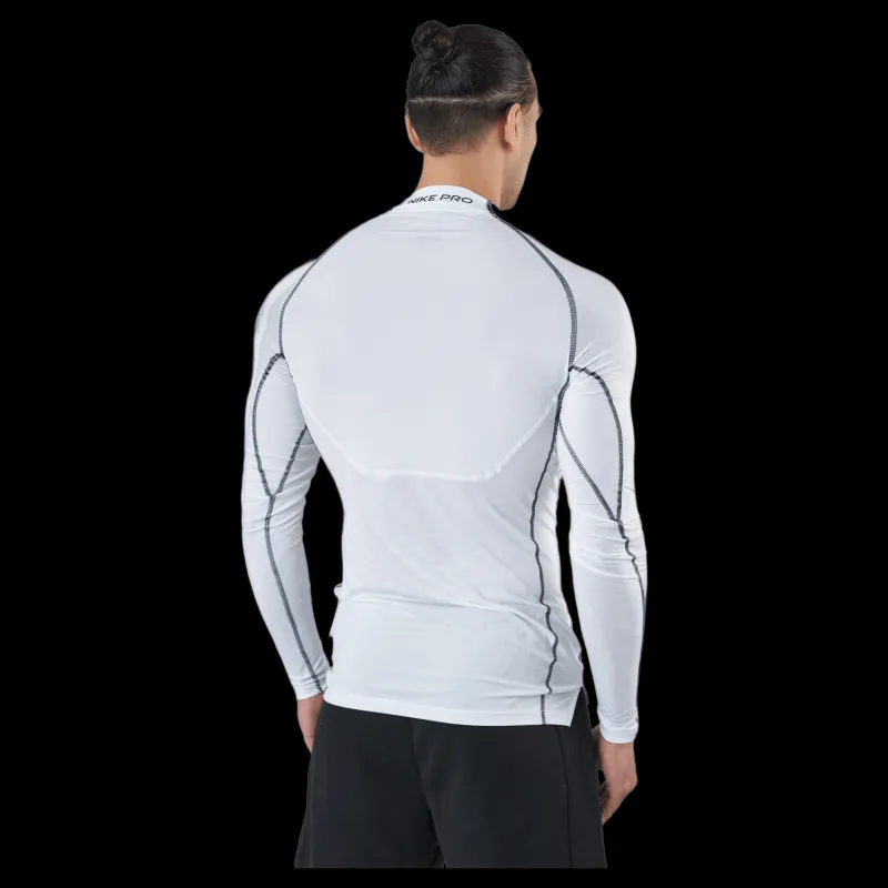 Nike Pro Dri-FIT Men's Tight Fit Long-Sleeve Top WHITE/BLACK/BLACK Vit Clearance