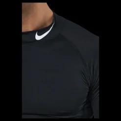 Outlet Nike Pro Dri-FIT Men's Tight Fit Long-Sleeve Top BLACK/WHITE Svart