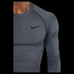 Hot Nike Pro Dri-FIT Men's Tight Fit Long-Sleeve Top IRON GREY/BLACK/BLACK Svart och Grå