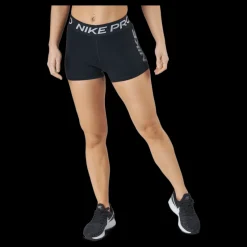 Nike Pro Dri-fit Women's 3" Gr Black/black/white Svart