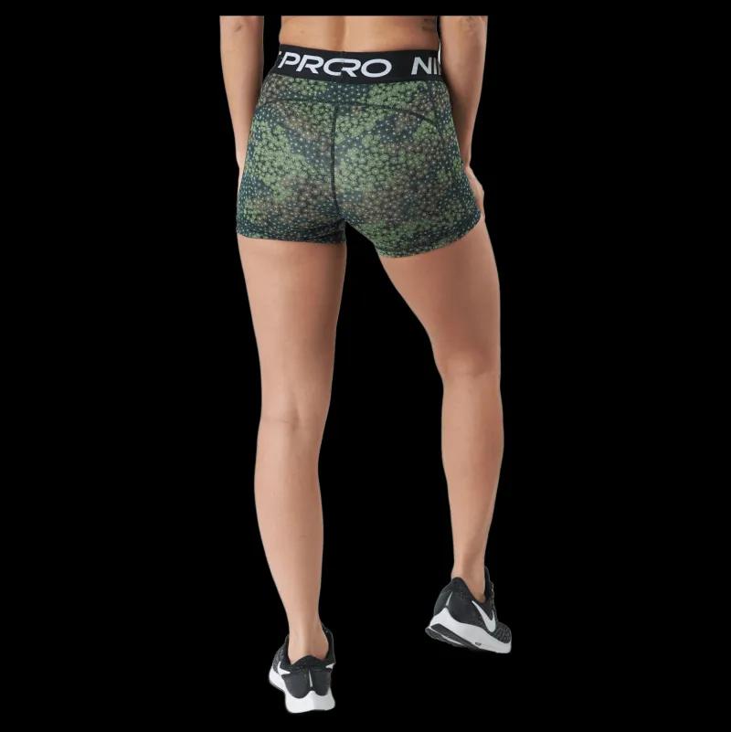 Nike Pro Dri-fit Women's 3" Pr Treeline/black/white Vit och Svart