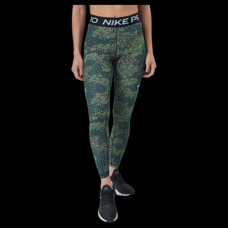 Nike Pro Dri-fit Women's Print Treeline/black/white Flerfärgad