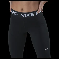 Nike Pro Women's Mid-Rise Mesh-Paneled Leggings BLACK/WHITE Svart