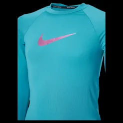 Clearance Nike Swim Nike Swoosh Long Sleeve Hydro Aquamarine Blå