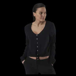 Sale Only Nina Life L/S Tie Shirt Wvn Black Svart