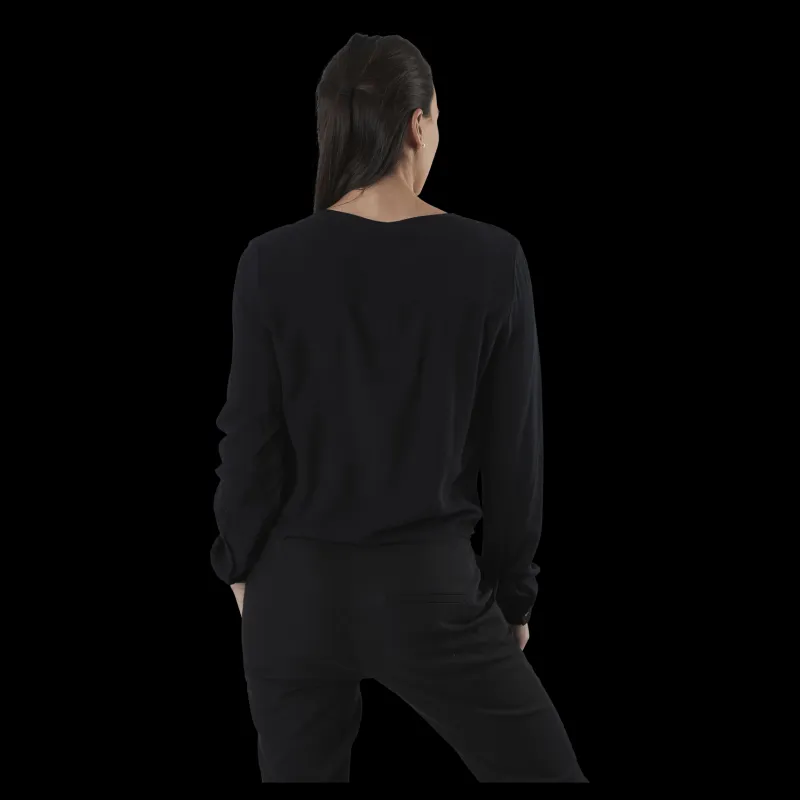 Sale Only Nina Life L/S Tie Shirt Wvn Black Svart