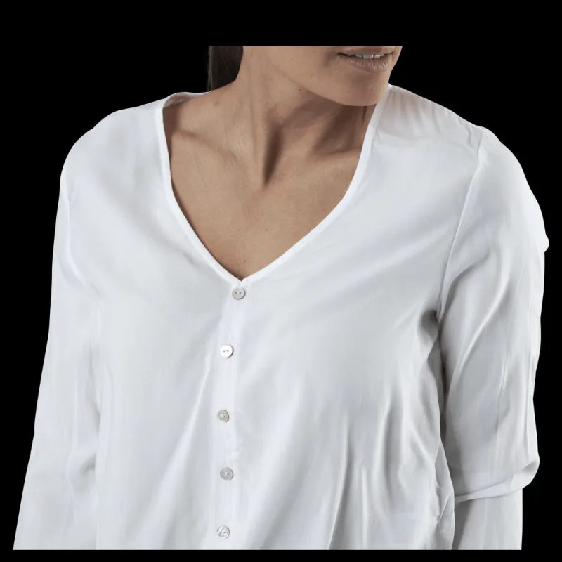 Only Nina Life L/S Tie Shirt Wvn White Vit Online