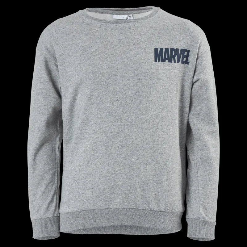 Outlet Name It Nkmmarvel Patryc Sweat Bru Mar Grey Melange Grå