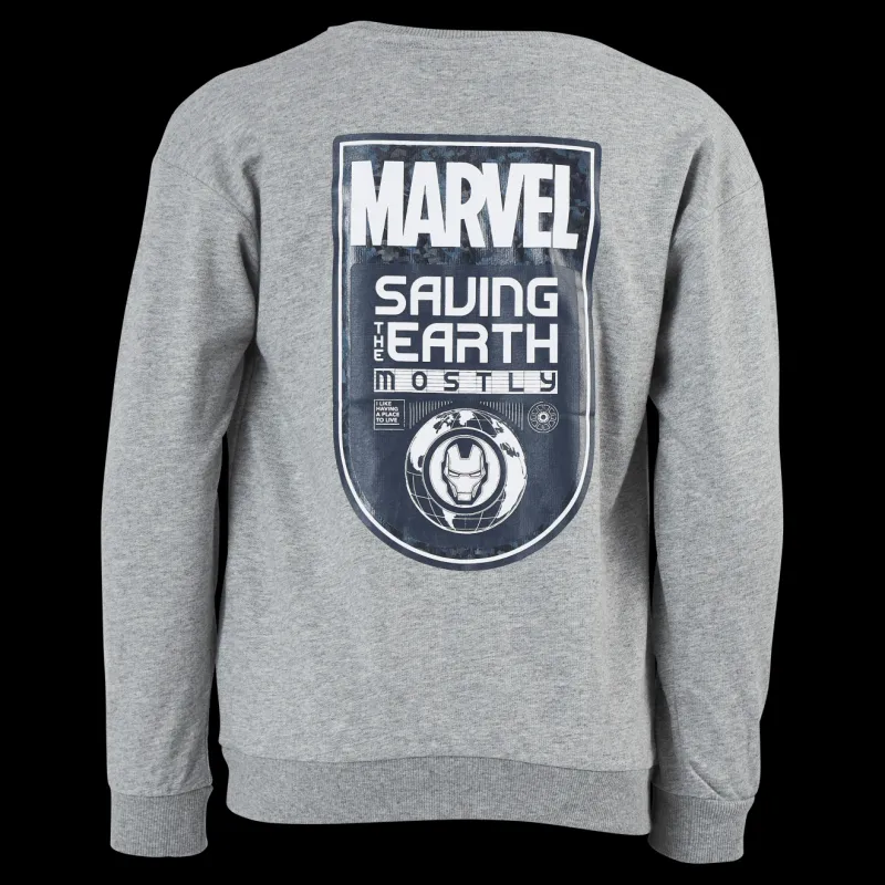 Outlet Name It Nkmmarvel Patryc Sweat Bru Mar Grey Melange Grå