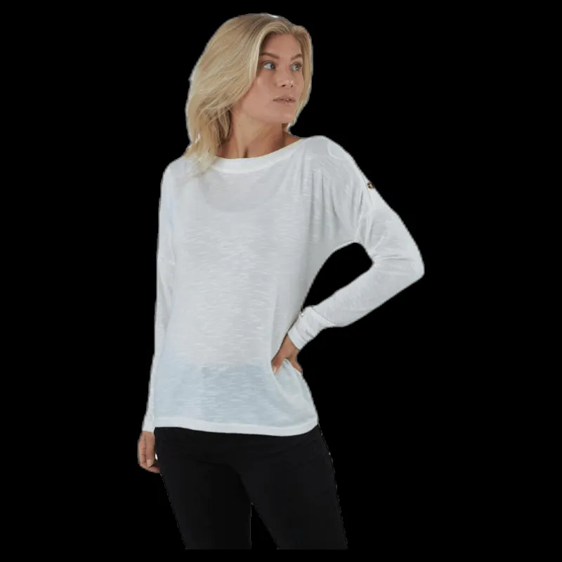 Clearance Pieces Nollie Ls O-Neck Top White Vit