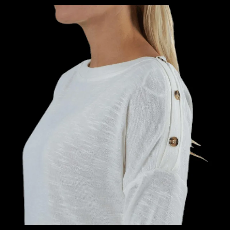 Clearance Pieces Nollie Ls O-Neck Top White Vit
