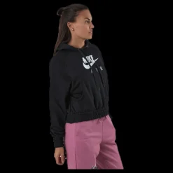 Online Nike Nsw Air Hoodie Flc White/Black Svart
