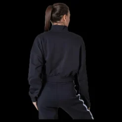 Discount Nike Nsw Essential Flc Crop Hz White/Black Svart