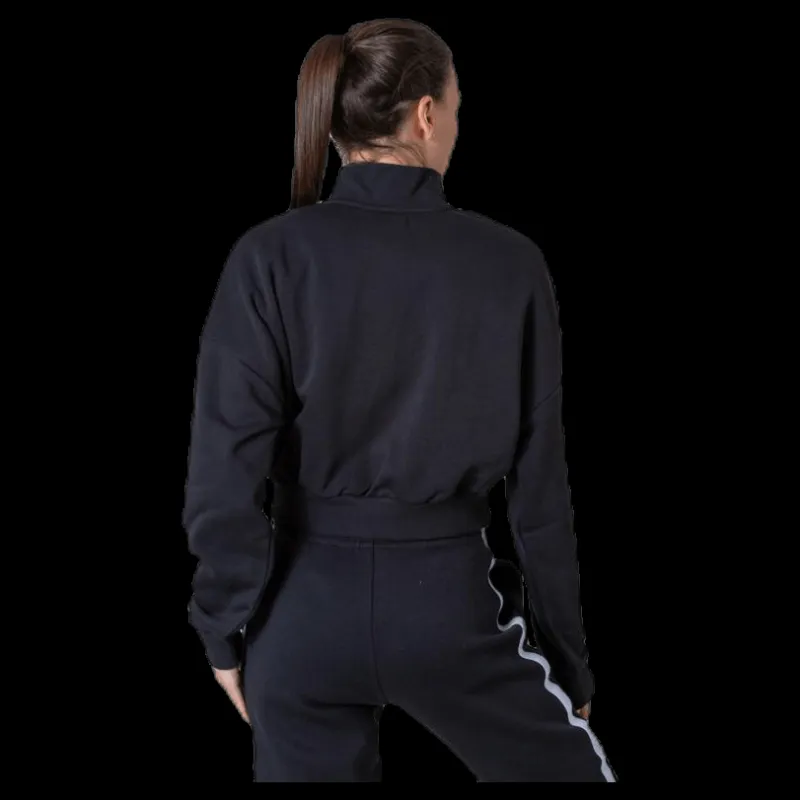 Discount Nike Nsw Essential Flc Crop Hz White/Black Svart