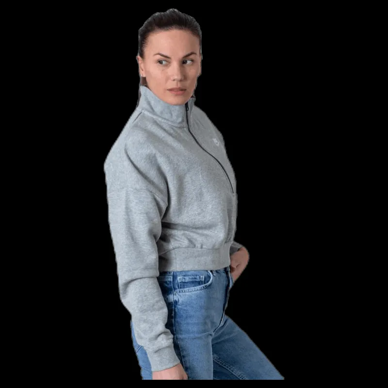 Outlet Nike Nsw Essential Flc Crop Hz White/Grey Grå