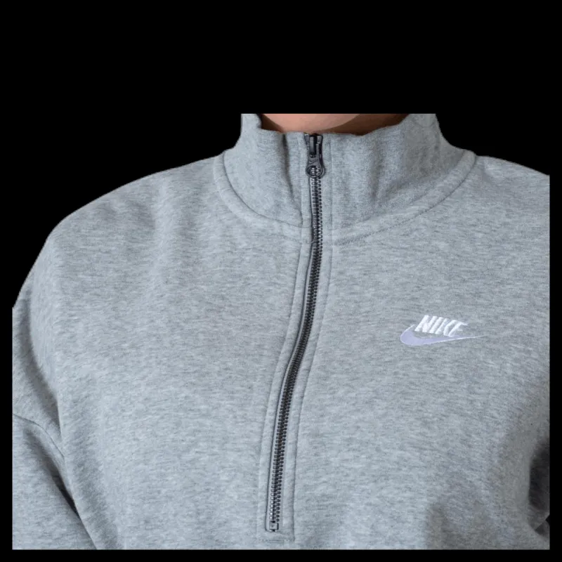 Outlet Nike Nsw Essential Flc Crop Hz White/Grey Grå