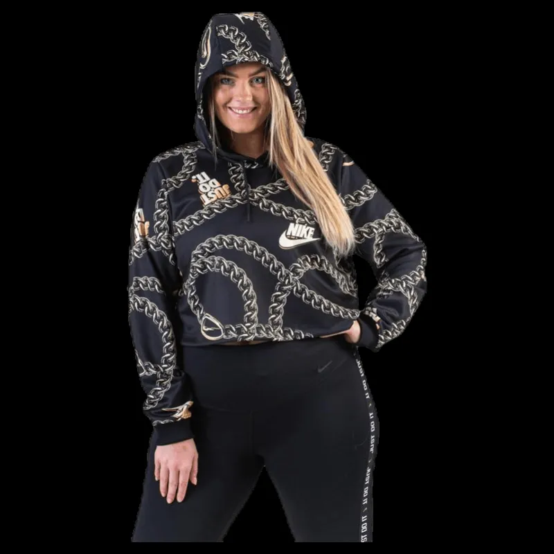 Nike NSW Hoody Glam Dunk Plus Black Svart Discount