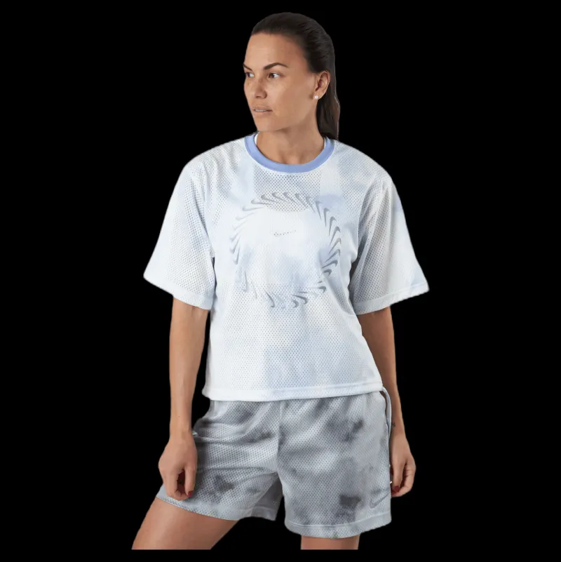 New Nike Nsw Icn Clsh Ss Top Mesh Aop White Vit