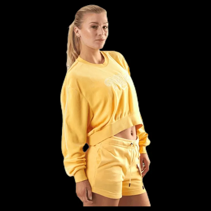 Nike Nsw Retro Femme Crew Terry Yellow Gul Online