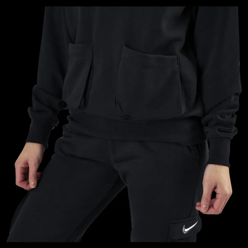 Nike Nsw Swoosh Hoodie Ft White/Black Svart Discount
