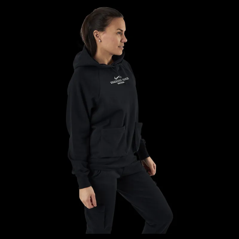 Nike Nsw Swoosh Hoodie Ft White/Black Svart Discount