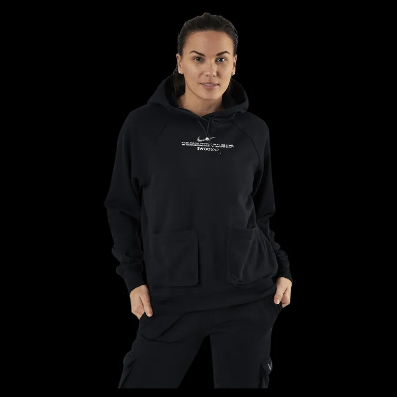 Nike Nsw Swoosh Hoodie Ft White/Black Svart Discount