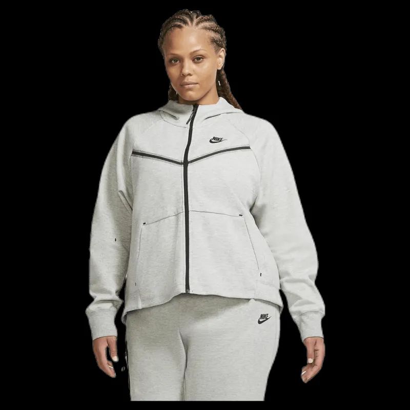 Nike Nsw tch flc wr hoody fz plus Grey Grå New