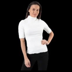 Pieces Nukisa 2/4 Mock Neck Top Bc White Vit Best