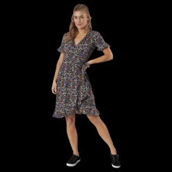 Hot Only Olivia S/S Wrap Dress Wvn Black Svart