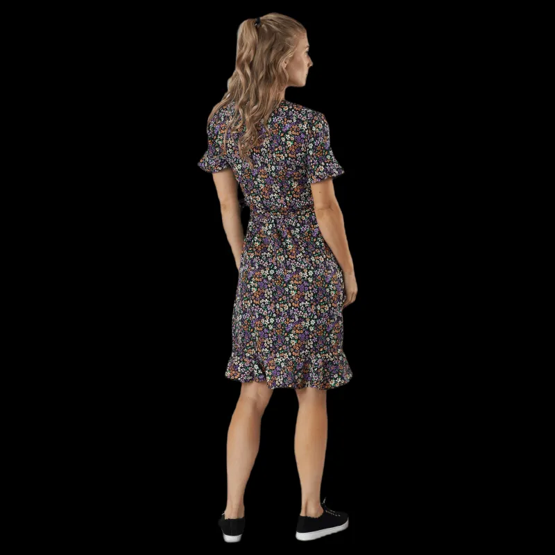 Hot Only Olivia S/S Wrap Dress Wvn Black Svart