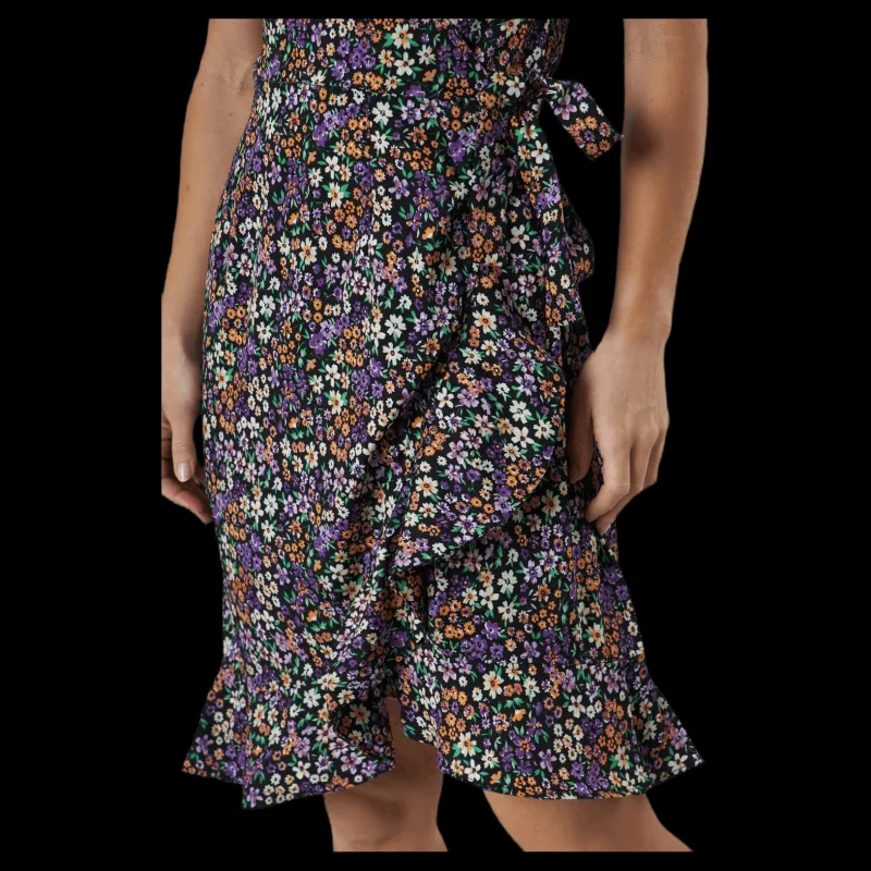 Hot Only Olivia S/S Wrap Dress Wvn Black Svart