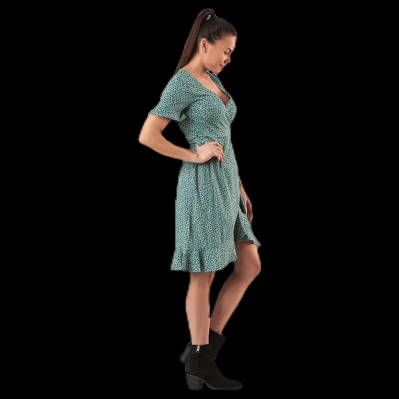 Only Olivia S/S Wrap Dress Wvn Green Grön Outlet
