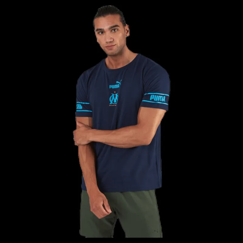 Puma Olympique Marseille Culture Tee II Blue Blå Sale