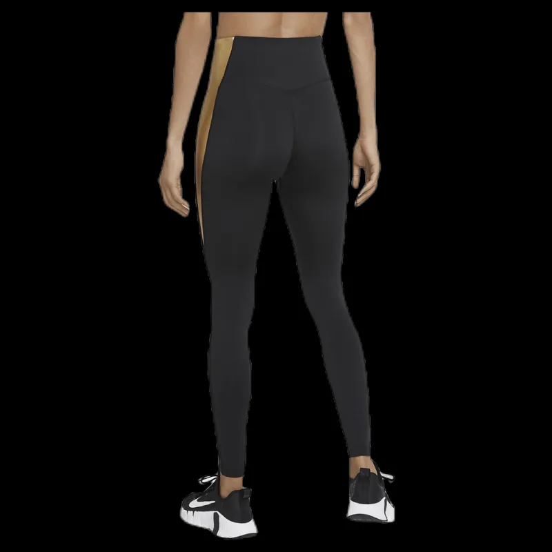 New Nike One Tight Black/Gold Svart