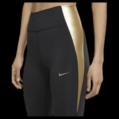 New Nike One Tight Black/Gold Svart