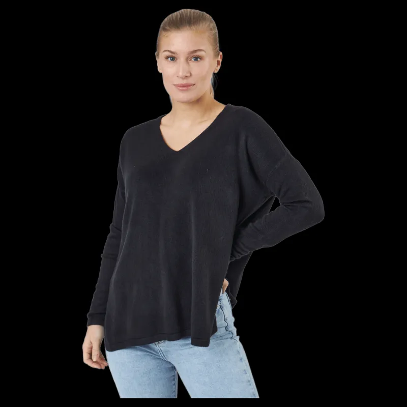 New Only Onlamalia L/s V-neck Pullover Black Svart