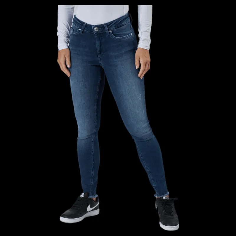 Only Onlblush Life Mid Sk Ank Raw R Dark Blue Denim Blå Discount