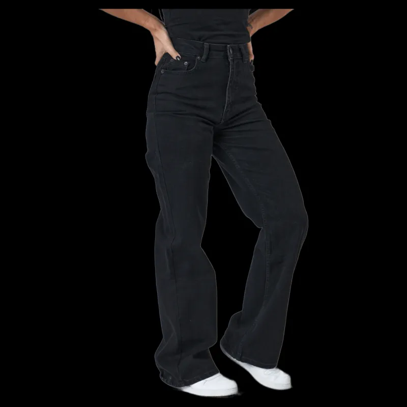 Discount Only Onlcamille Life Ex Hw Wide Dnm Black Denim Svart