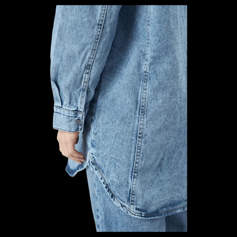 Only Onlkasia Ls Os Shirt Dnm Bj No Medium Blue Denim Blå Sale