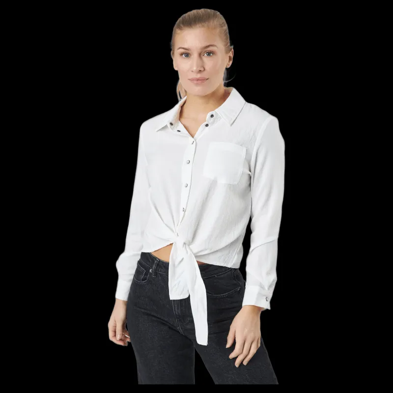 New Only Onllecey Ls Knot Shirt Noos Cloud Dancer Vit