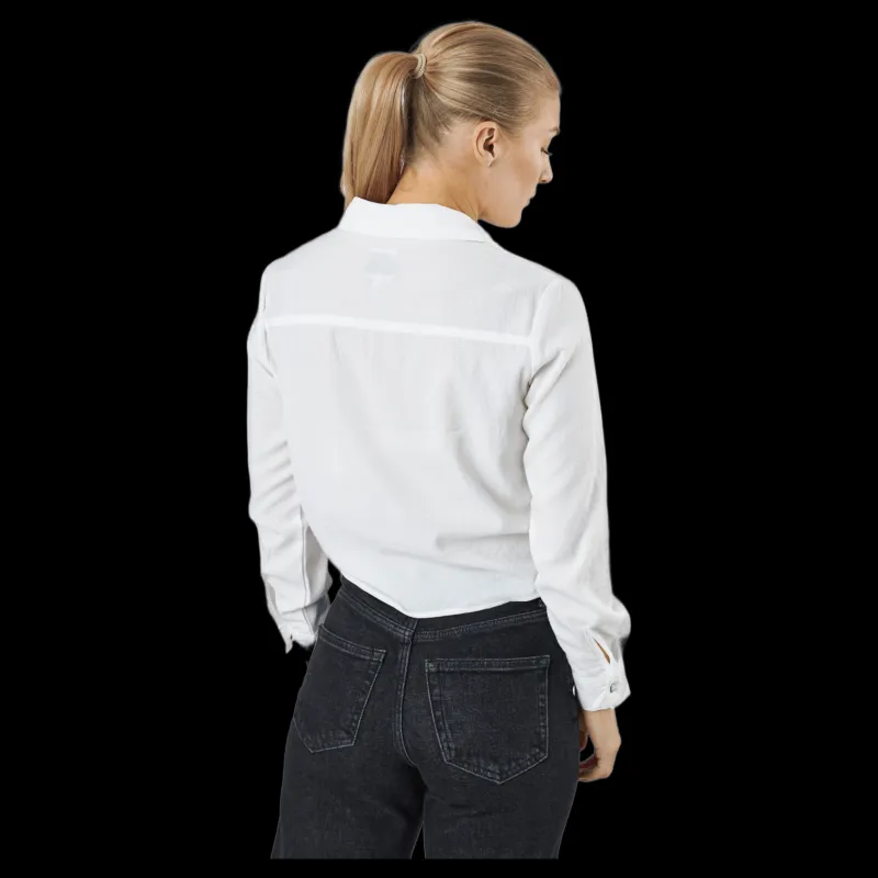 New Only Onllecey Ls Knot Shirt Noos Cloud Dancer Vit