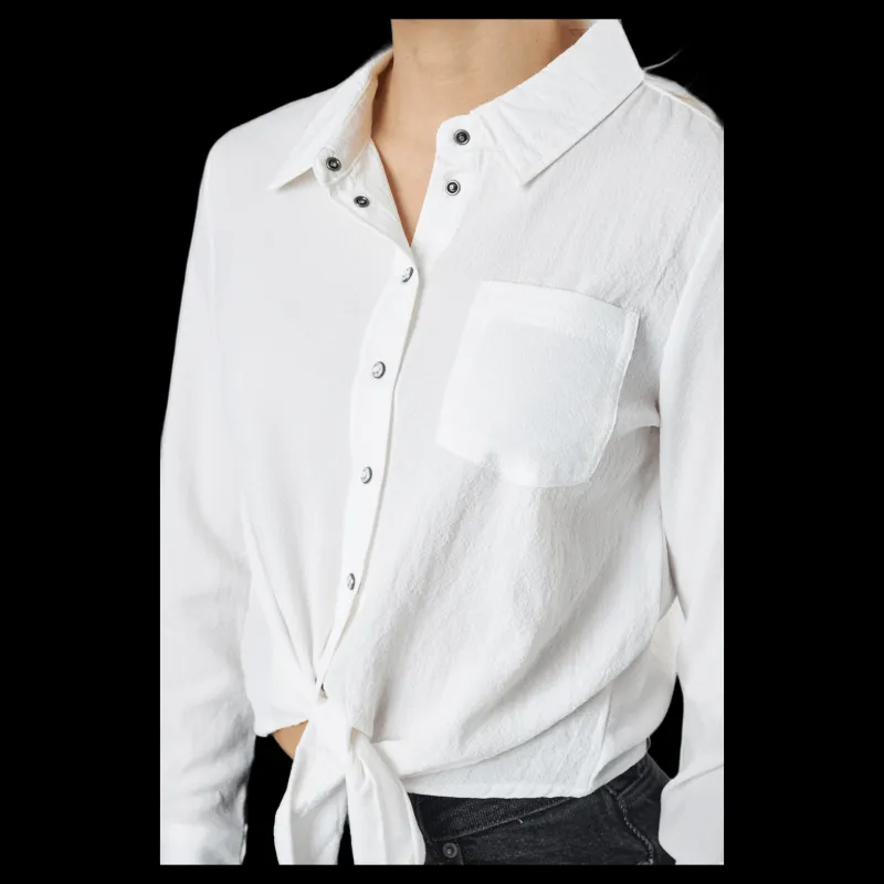 New Only Onllecey Ls Knot Shirt Noos Cloud Dancer Vit