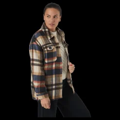 Discount Only Onlmaci L/s Check Shacket Pnt Humus Flerfärgad