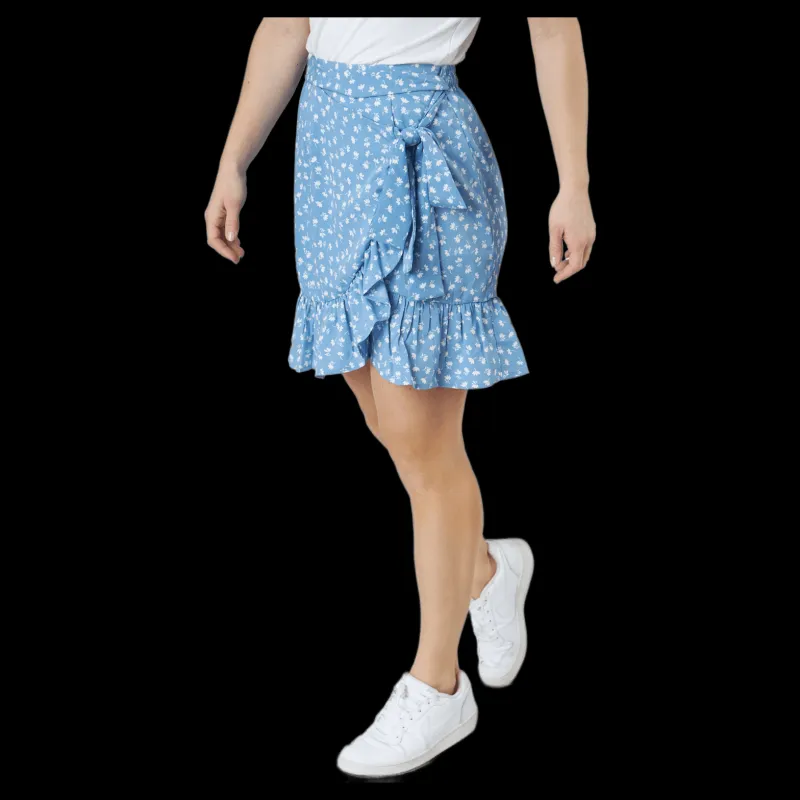 Only Onlolivia Wrap Skirt Wvn Allure Blå Clearance