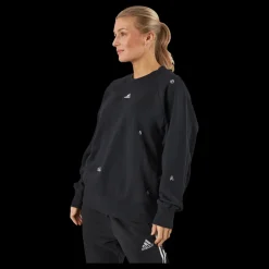 Sale adidas Oversized Crewneck Sweatshirt with Healing Crystal-Inspired Graphics Black Svart