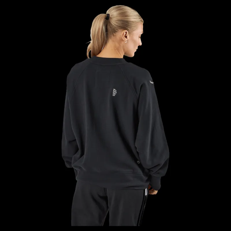 Sale adidas Oversized Crewneck Sweatshirt with Healing Crystal-Inspired Graphics Black Svart